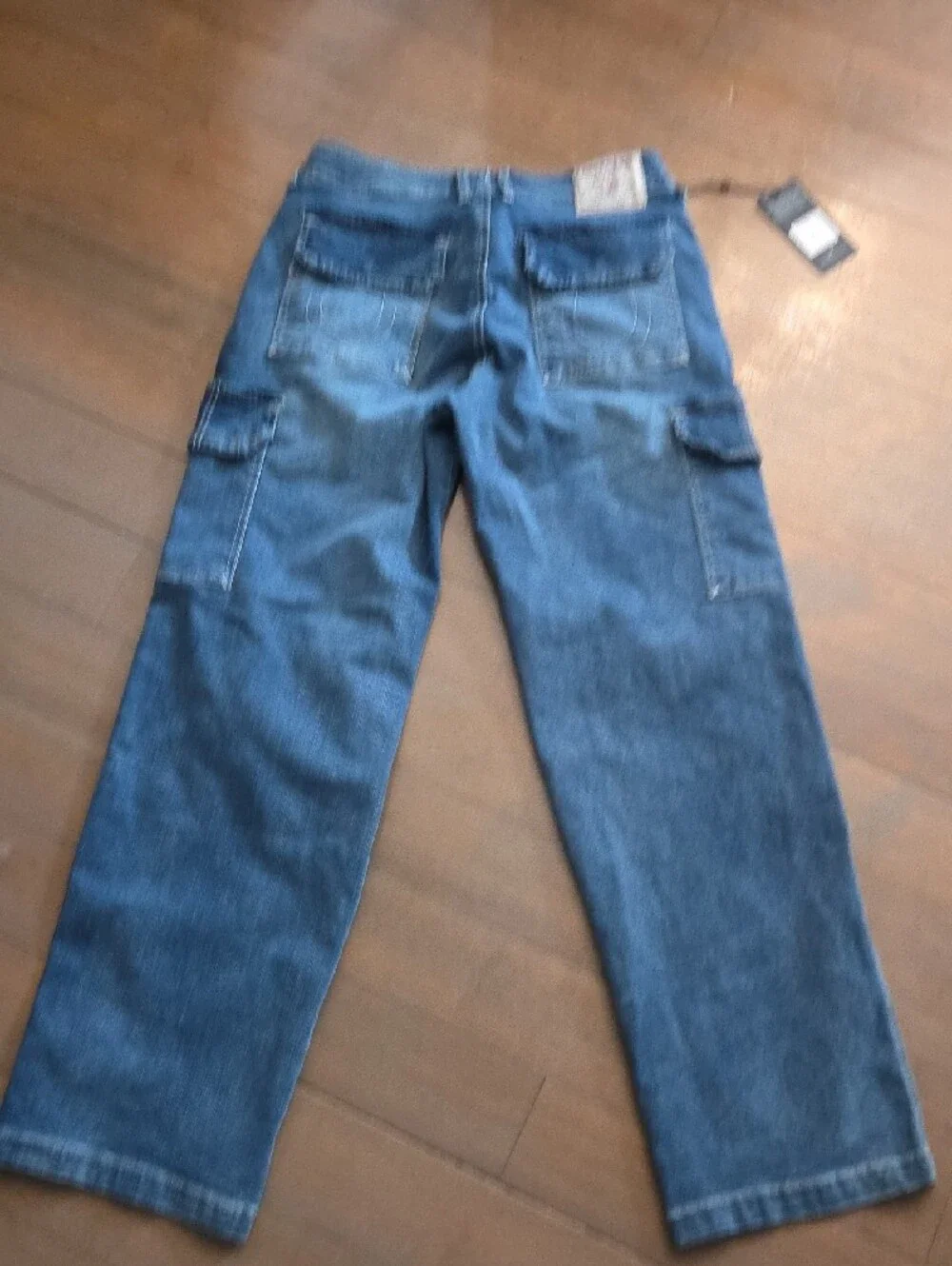 True Religion Womens Blue Denim Cargo Pants